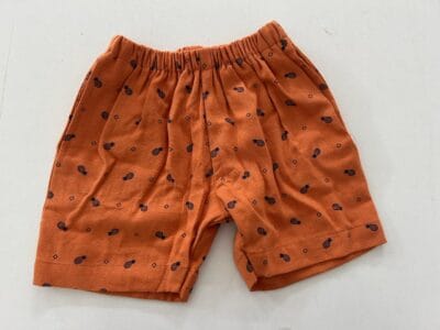 Orange Printed Cotton Trousers