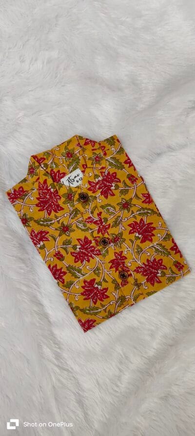 Mustard with red floral