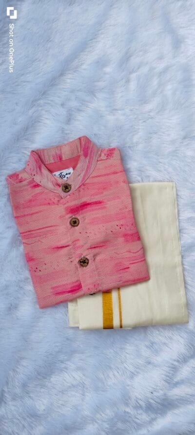 Pink Tussar Ethnic Shirt