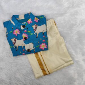Blue Pichwai ethnic shirt
