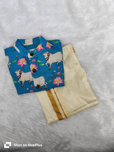 Blue Pichwai ethnic shirt