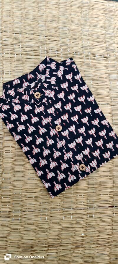 Black lotus cotton shirt