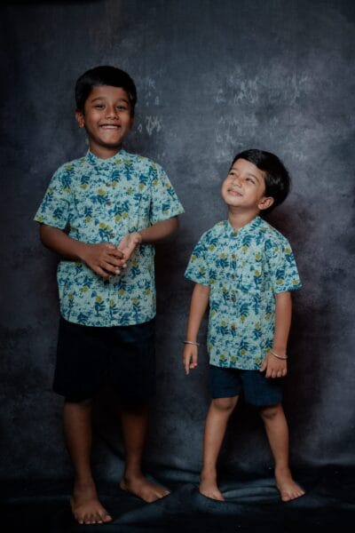 Blue floral cotton