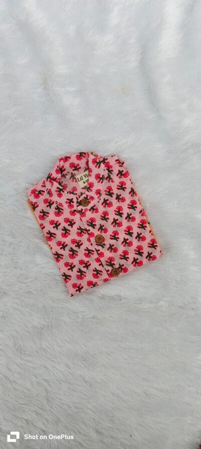Pink Floral cotton shirt