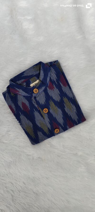 Blue Ikkat cotton shirt