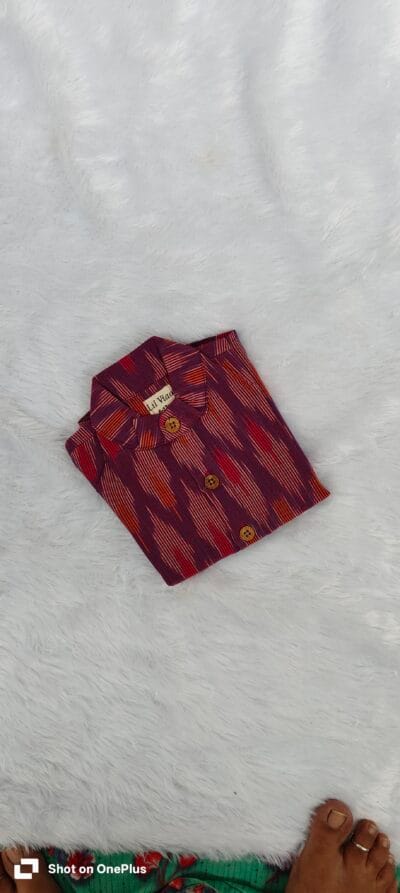 Purple Ikkat cotton shirt