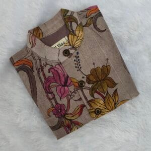 Grey chanderi Floral