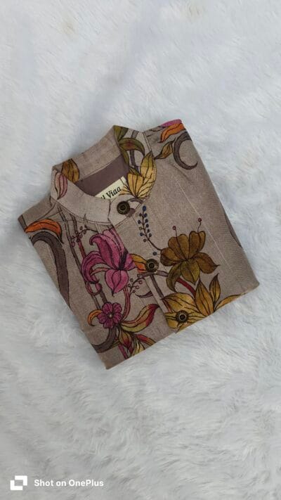 Grey chanderi Floral