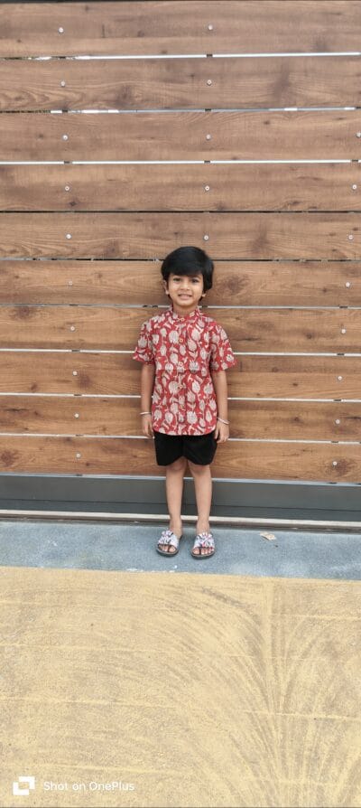 Red Handblock cotton