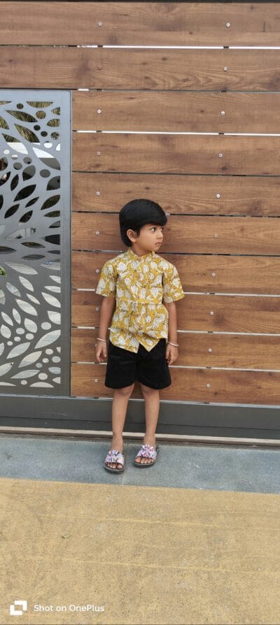 Mustard Handblock cotton